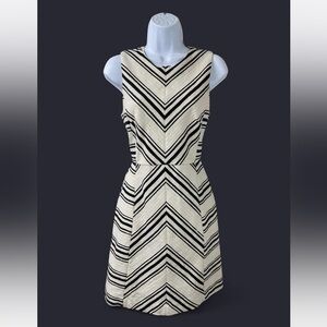 H&M Black and Cream Chevron Mini Dress